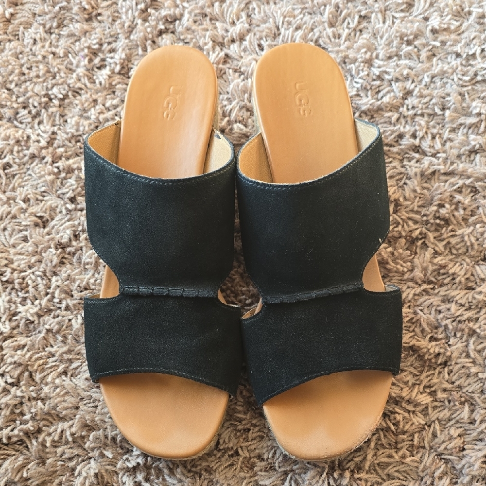 UGG Black Suede Women's Mules Size 12